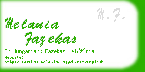 melania fazekas business card